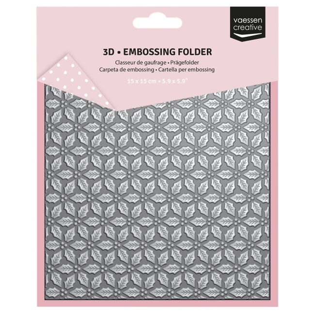 Vaessen Creative Prägeschablone Stechpalmenblätter 15x15cm PRE-ORDER Lieferbar ab 04.09.2025