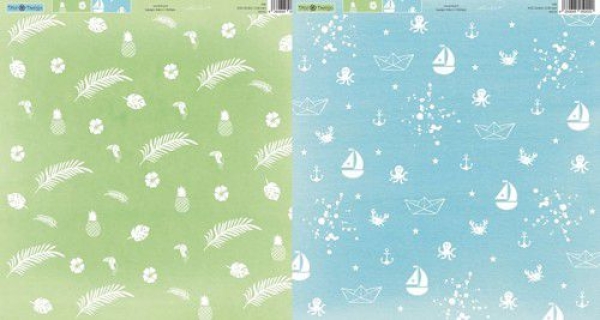 GRATIS! Dini Design Papier Meeres-Dschungel Scrapbookingpapier 12x12"
