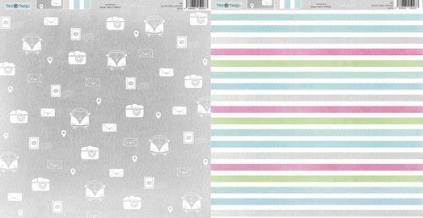 Dini Design Papier Bulli trifft Streifen 12x12"