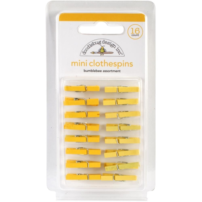 Doodlebug Mini Klammern Clothspins Bumblebee - 16 Stück