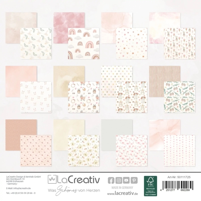 LaCreativ Designpapier Boho Babyzauber Paper Pack 6x6" - 24 Bogen