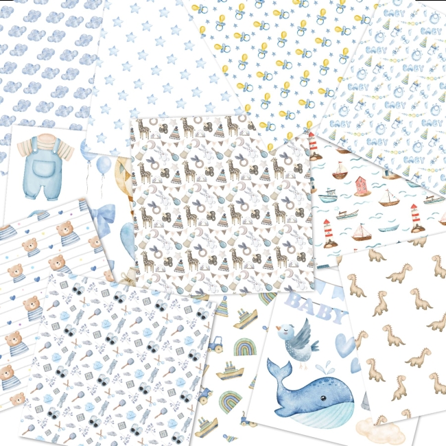 LaCreativ Designpapier Himmelblaues Babyglück Paper Pack 6x6" - 24 Bogen PRE-ORDER Lieferbar ab 24.02.2026