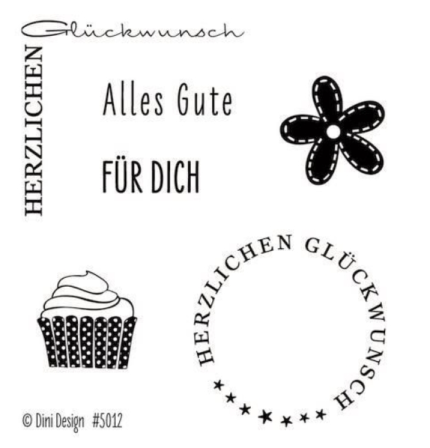 Dini Design Stempel Herzlichen Glückwunsch Clear Stamps 7x7"