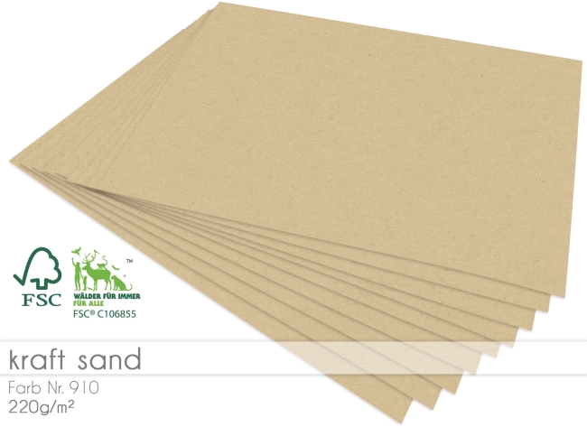LaCreativ Cardstock Kraftpapier 220g/m² DIN A4 in kraft sand PRE-ORDER Lieferbar ab 14.01.2026