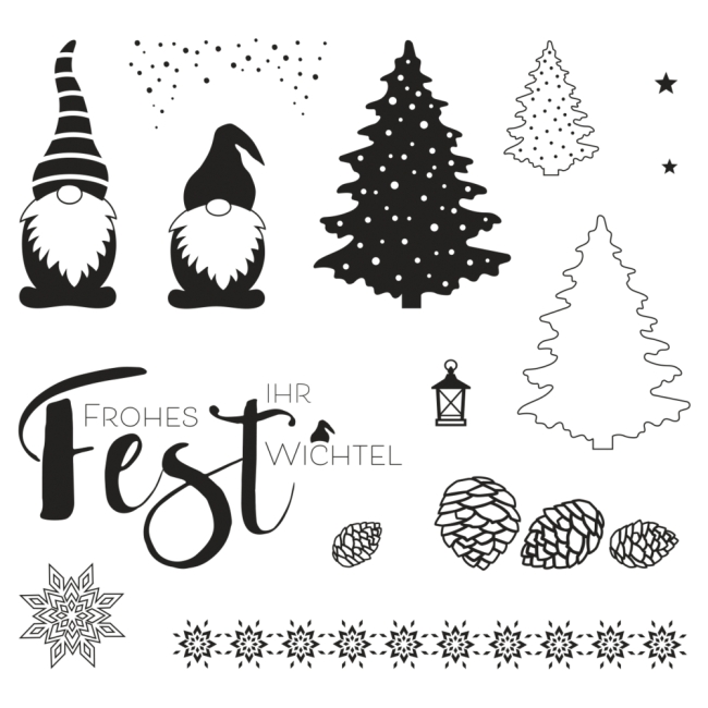 GRATIS! Rayher Stempel Wichtelweihnacht Clear Stamps 10.5x10.0cm