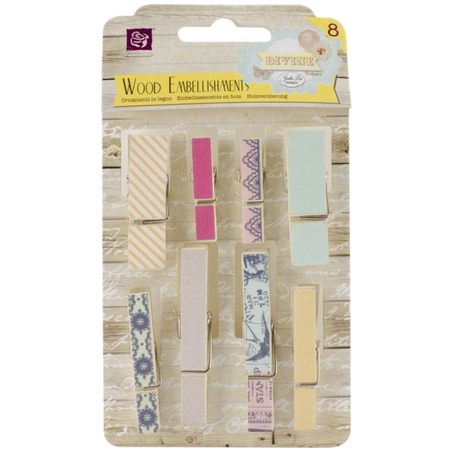 Prima Marketing Holzklammern Divine Canvas/Wood Clothespins 1.25" To 2.25"