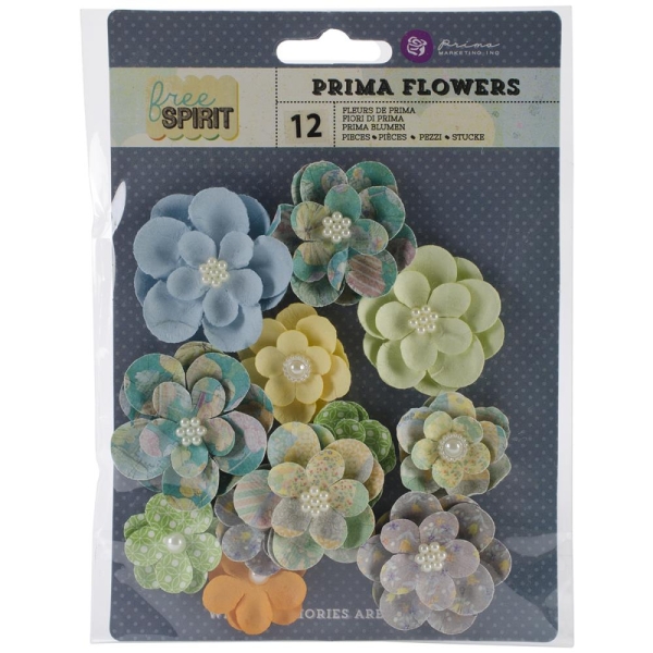 GRATIS! Prima Marketing Papierblumen Free Spirit Flowers Paper Far Out - 12 Stück