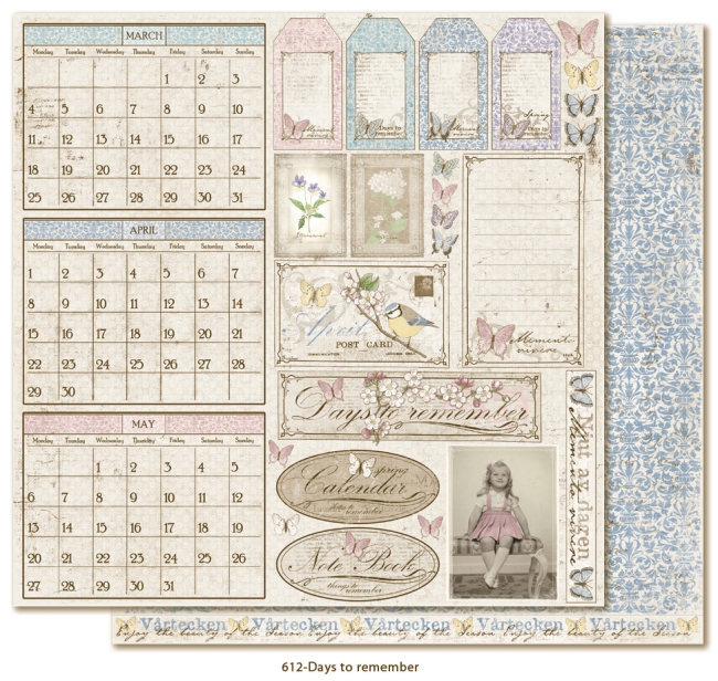 GRATIS! Maja Design Vintage Spring Basics Days to remember 12x12