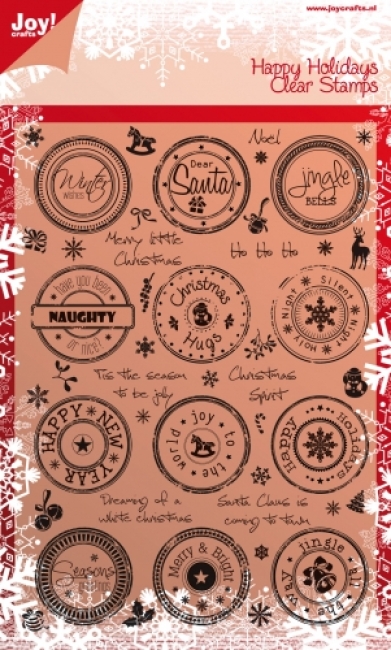 GRATIS! Joy! Crafts Clearstempelset Happy Holidays