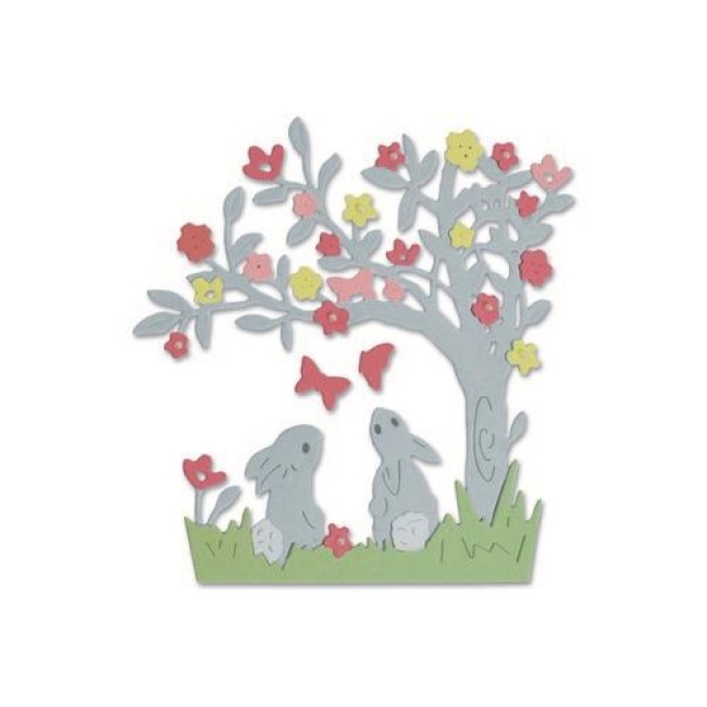 Sizzix Thinlits Stanzformen Hasenszene Bunny Scene