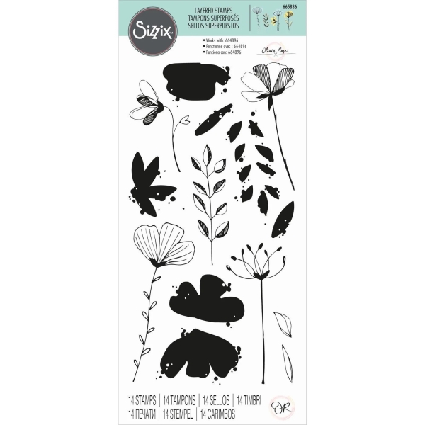 Sizzix Stempel Layered Watercolor Flowers by Olivia Rose