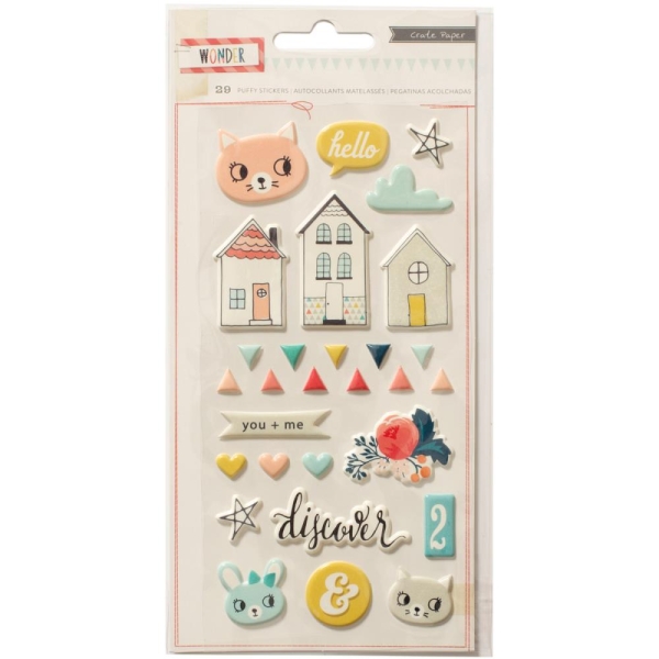 American Crafts Crate Paper Wonder Puffy Stickers