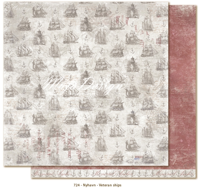 GRATIS! Maja Design Papier Nyhavn Veteran ships 12x12"