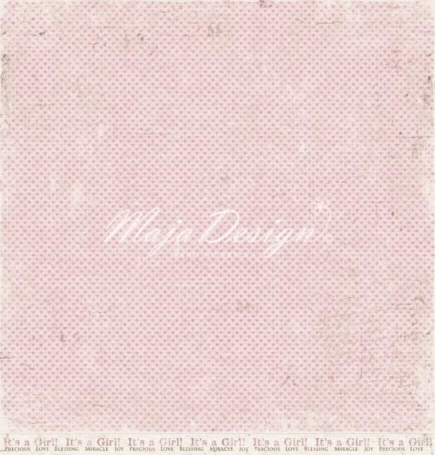 GRATIS! Maja Design Vintage Baby It's a girl 12x12"