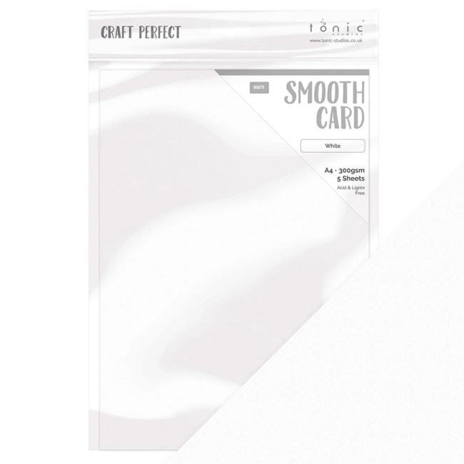 Tonic Studios Craft Perfect Bastelpapiere Cardstock Weiss matt A4 300gsm 5 Bogen