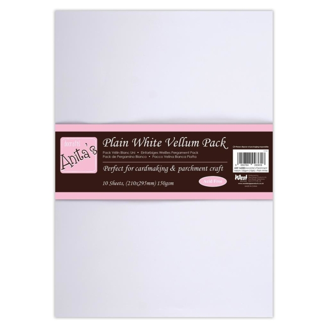 Anita's Transparentpapiere Plain White Vellum Pack A4 150gsm