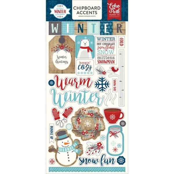 GRATIS! Echo Park Paper A Perfect Winter Chipboard Accents 6x13"