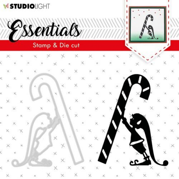 GRATIS! Studio Light Stempel und Stanzen Elf mit Zuckerstange Silhouettes Nr. 33