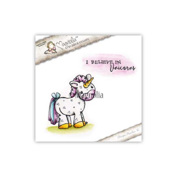 GRATIS! Magnolia Clingstempel Unicorn with text Cling Stamp