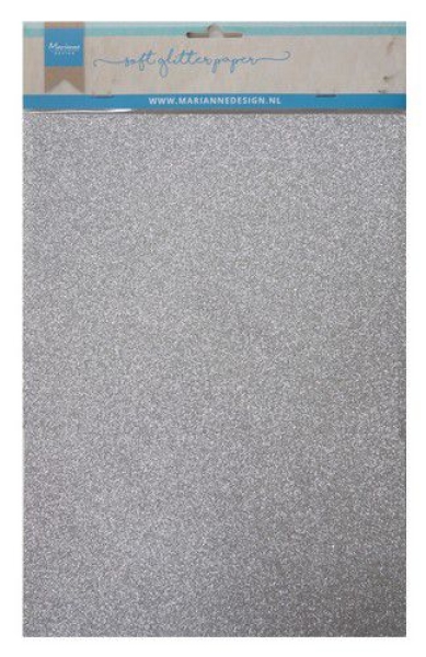 Marianne Design Soft Glitzerpapier silber A4