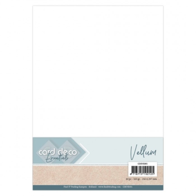 Find IT Trading Card Deco Pergamentpapiere White Vellum A4 10 Blatt 120gr.