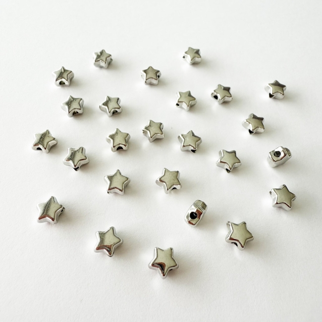 Sternanhänger silber gelocht 6mm 25 Stück