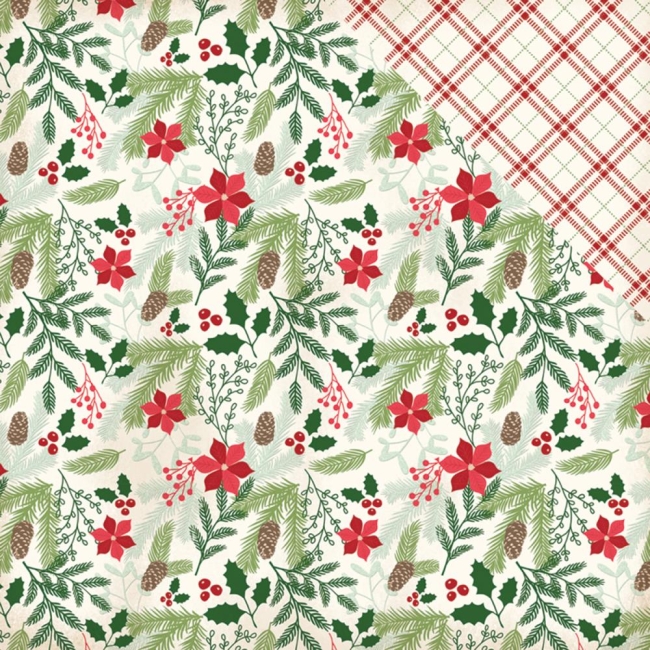 GRATIS! My Mind's Eye Papier Comfort & Joy Evergreen & Holly 12x12"