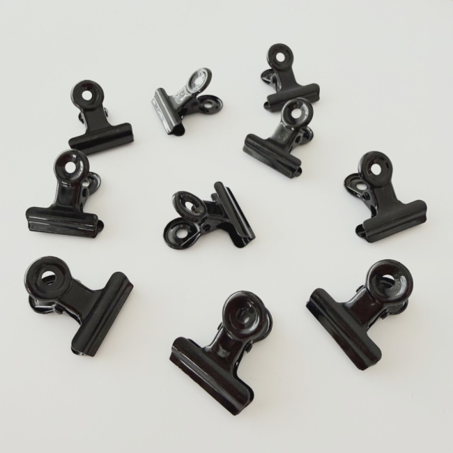 Metallclips schwarz glänzend 2.2cm 10 Stück