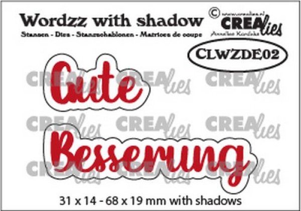 Crealies Stanzschablone Gute Besserung mit Schatten Wordzz with Shadow