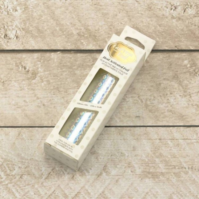 Couture Creations Hitzeaktivierte Folie Silber Irisierend Diamond Finish 12.5cmx5m
