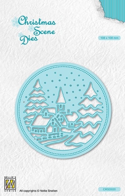 Nellie's Choice Stanzschablone Christmas Scene snowy village 10.8cm