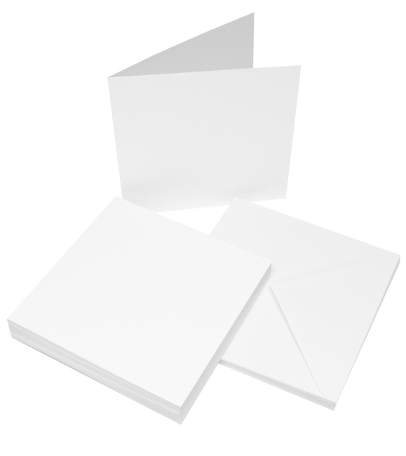 Craft UK Limited Blankokarten und Couverts Weiss 6x6" 50 Stück