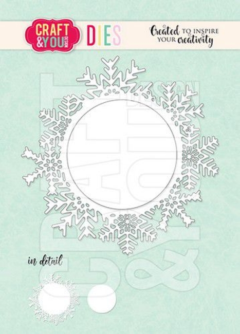 Craft&You Design Stanzschablonen Schneeflocken Rahmen rund