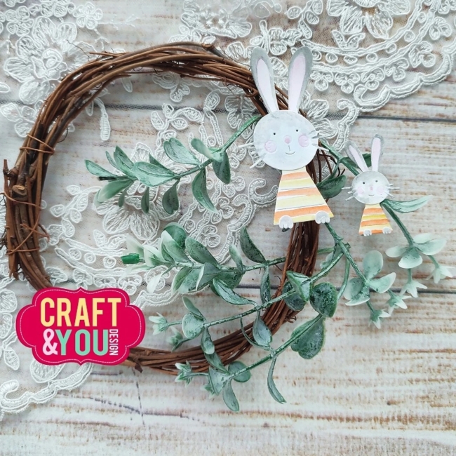 Craft & You Design Stanzschablonen Duo Hasen Osterhasen
