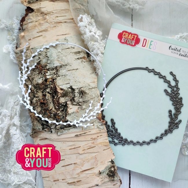 Craft & You Design Stanzschablone Weidenkätzchenkranz 10.0cm