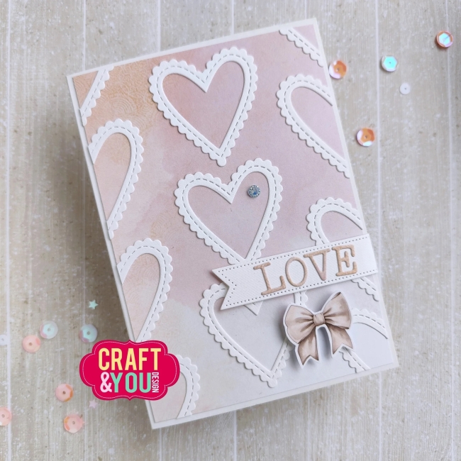 Craft & You Design Stanzformen Herzen Biscuit Frame Hearts  8.0x7.4cm