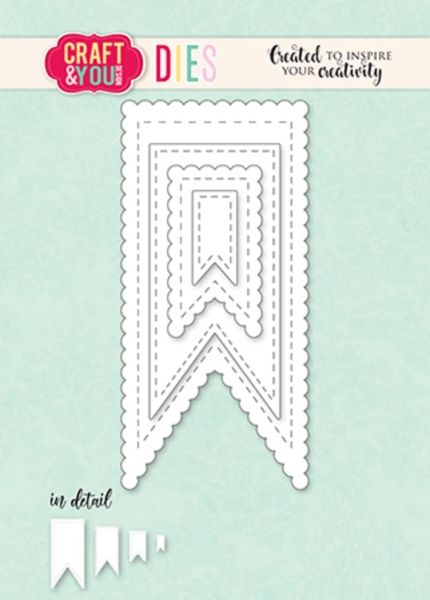 Craft & You Design Stanzformen Biscuit Pennants Set Dies 9.8x4.7cm