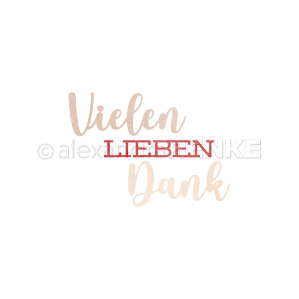 Alexandra Renke Stanzschablonen Schriften-duo Vielen lieben Dank