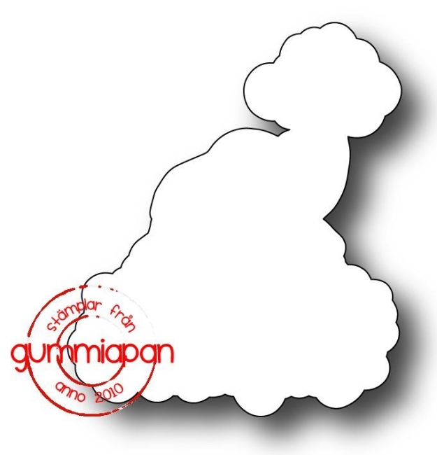 Gummiapan Gummistempel unmontiert und Stanzschablone Grosse Samichlausmütze im Set 4.4x5.1cm