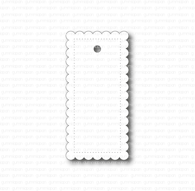 Gummiapan Stanzform Scalloped Tag 2.5x5.2cm