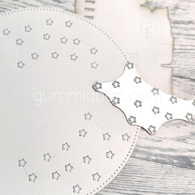 Gummiapan Stanzschablone Texture with Stars 4.3x3.9cm