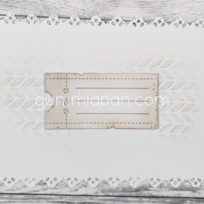 Gummiapan Stanzform Ticket with Flowers 6.2x3.1cm PRE-ORDER Lieferbar ab 02.03.2026