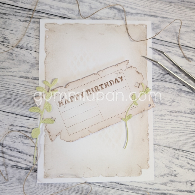 Gummiapan Stanzform Happy Birthday 10.0x5.0cm Ticket PRE-ORDER Lieferbar ab 20.07.2026