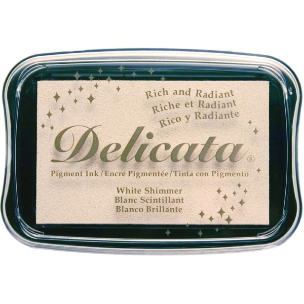 Tsukineko Delicata Pigment Stempelkissen White Shimmer Metallic Pigment Ink