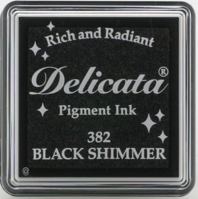 Tsukineko Delicata Mini Stempelkissen Black Shimmer 3x3cm