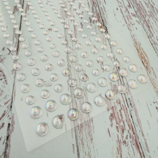 Klebeperlen Tautropfen irisierend transparent Droplets