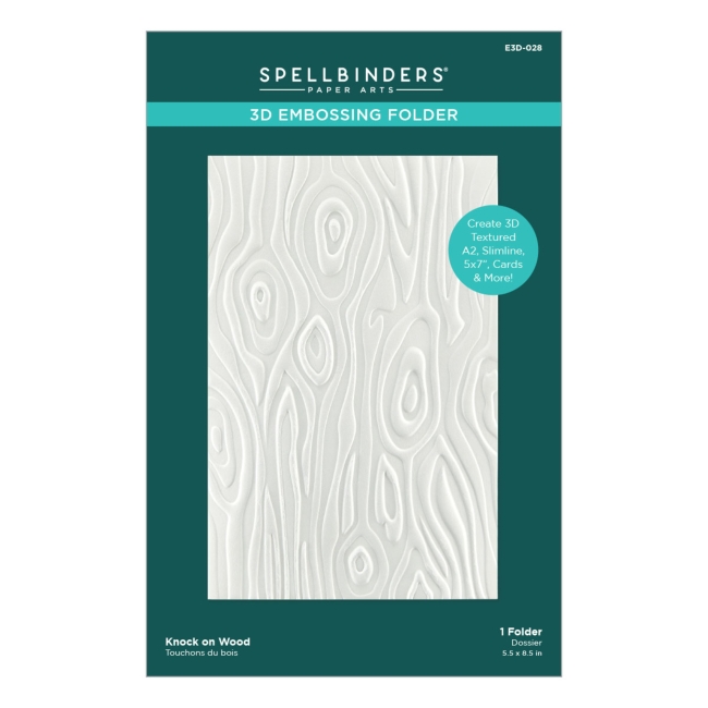 Spellbinders 3D Embossing Folder Baumrinde Knock on Wood 14.5x21.6cm