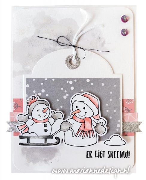 Marianne Design Stempel und Stanzen Eline's Snowmen Set 12.5x8.5cm