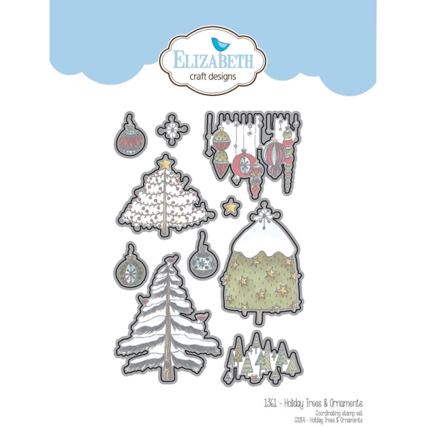 Elizabeth Craft Designs - Clear Stamps Set & Dies Combo Holiday Trees