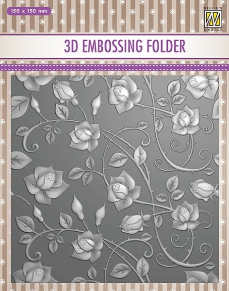 Nellie's Choice 3D Prägeschablone Roses Embossing Folder